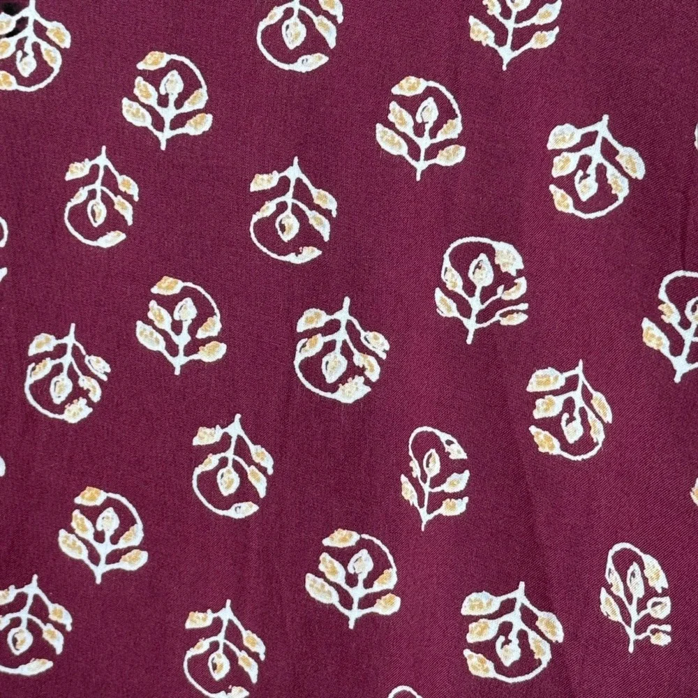 Old‎ Navy Womens XL Short Tunic Dress Floral Print Maroon Casual BOHO Festival